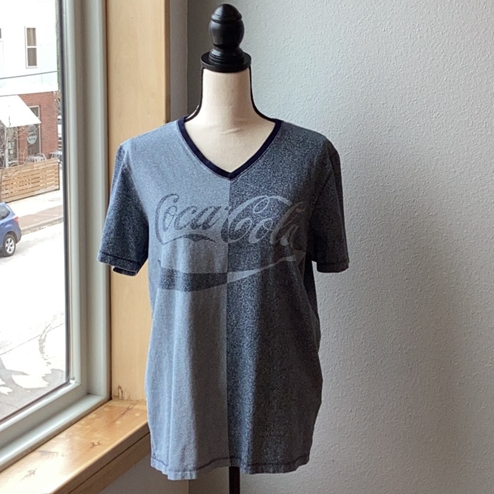 Coca-Cola Blue Two-Tone Short-Sleeve Shirt